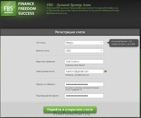 FBS Micro trading account