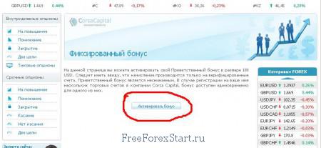 Activate Corsa forex Bonus