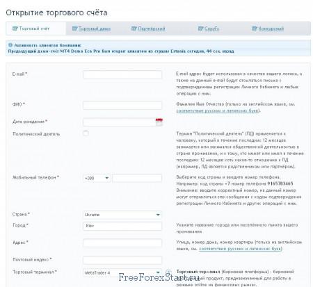 Roboforex account registration